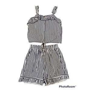 Poof Girl Girls' 2-Piece Striped Shorts Set Girls Large